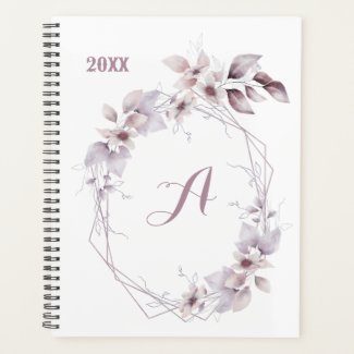 Modern Script Monogram Initial Girly Floral 2023 