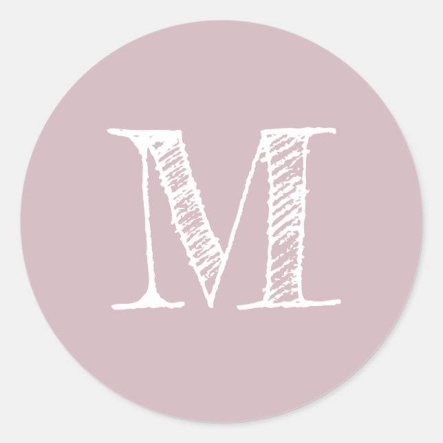 Modern Script Monogram Initial Pastel Purple Label (Front)