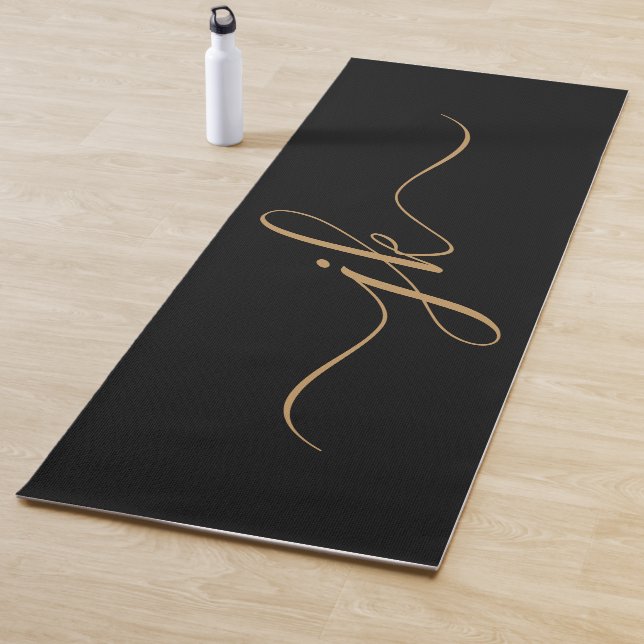 Modern Script Monogram Initials Custom Colors Yoga Mat (In Situ)