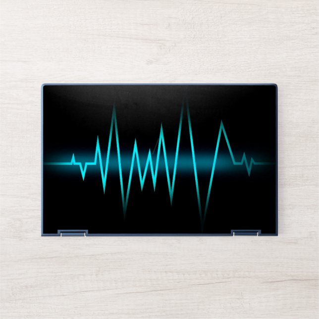 modern script monogram initials minimal black gold HP laptop skin (Front)