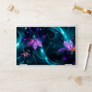 modern script monogram initials minimal black gold HP laptop skin