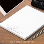 Modern Script Monogram Initials Minimal Gray Notepad<br><div class="desc">Personalized modern notepad with simple calligraphy style script initials or monogram and name in your choice of colors (shown in silver and gray). CHANGES: The text font style, color, size and placement can be changed in EDIT for a custom look or by contacting the designer via Zazzle Chat or makeitaboutyoustore@gmail.com...</div>