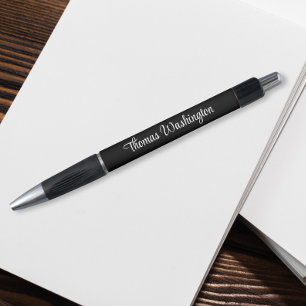 Modern Script Monogram Name Black Pen