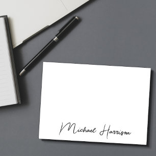 Modern Script Monogram Note Card