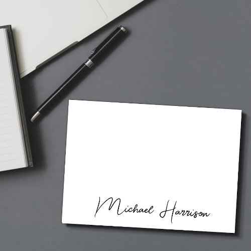 Modern Script Monogram Note Card