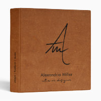 Modern Script Monogram Sable Leather