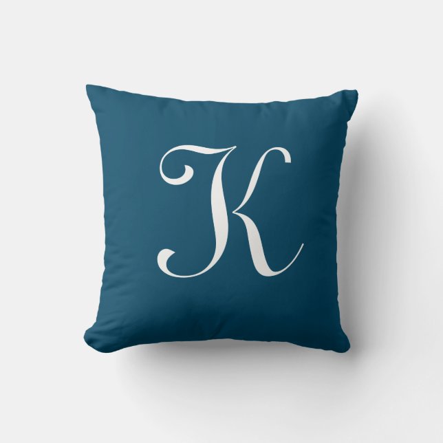 Modern Script Monogram Throw Pillow (Front)