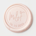 Modern Script Monogram Wedding Date Wax Seal Sticker<br><div class="desc">Modern Script Monogram Wedding Date Custom Wax Seal Sticker</div>