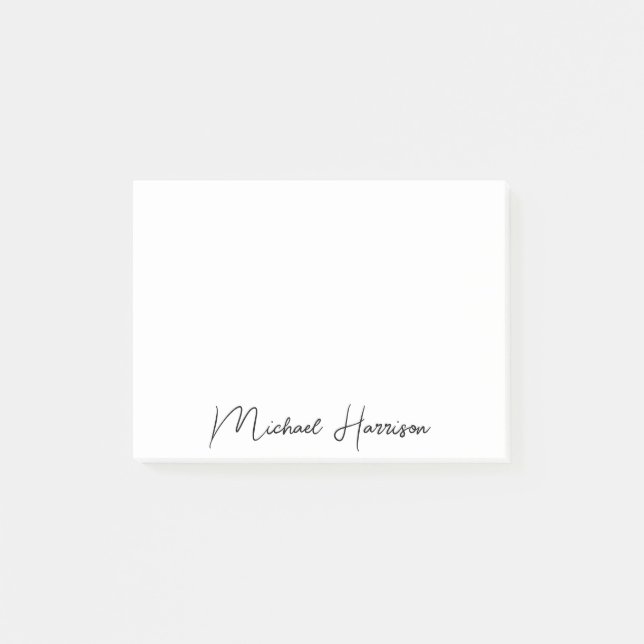 Modern Script Monogrammed Post-it Notes (Front)