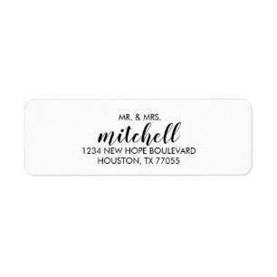 Modern Script Mr & Mrs Return Address Labels