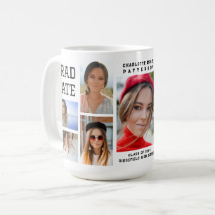Modern Script Multi Photo Graduation Graduate Coffee Mug