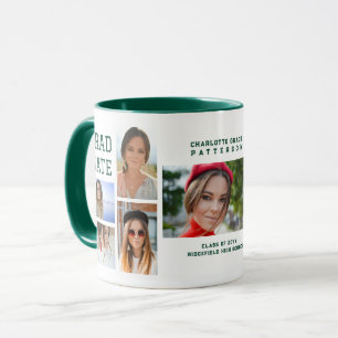 Modern Script Multi Photo Graduation Graduate Mug