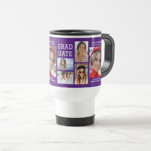Modern Script Multi Photo Graduation Graduate Travel Mug