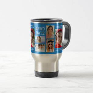 Modern Script Multi Photo Graduation Graduate Travel Mug