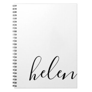 Modern Script Name Black Personalized Notebook
