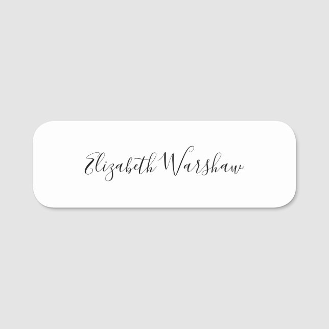 Modern Script Name Business Employees Custom Tag (Front)