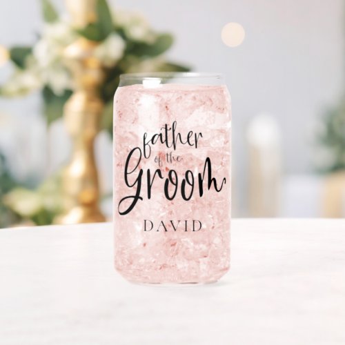 Modern Script Name Father of the Groom Gift Can Glass