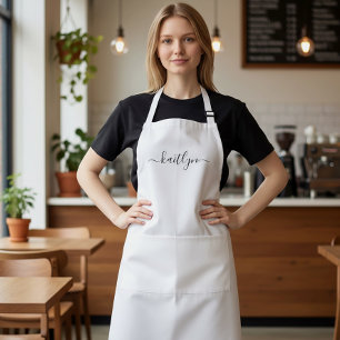 Modern Script Name Gift for her Personalized Adult Apron