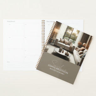 Modern Script Name Interior Designer Planner