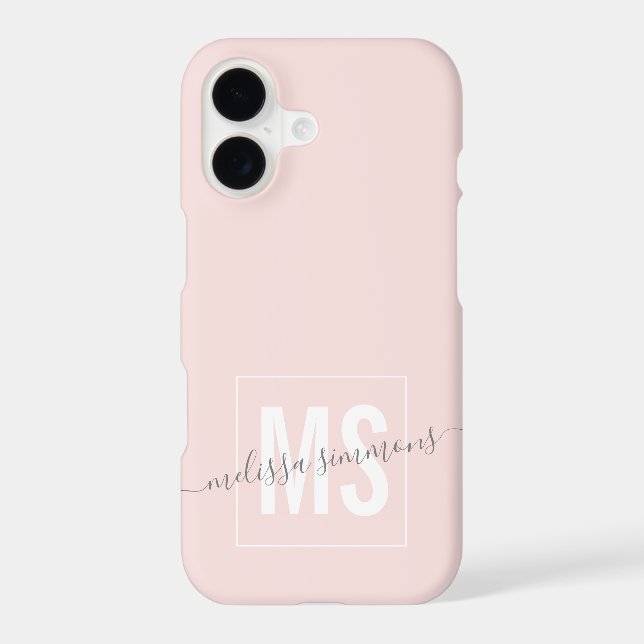 Modern script name monogram  iphone case (Back)