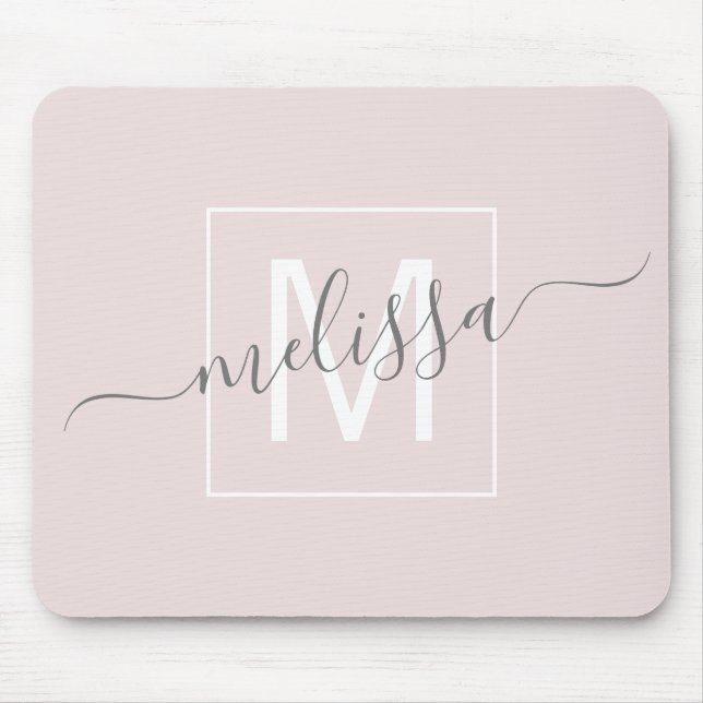 Modern script name monogram  mouse pad (Front)