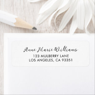 Modern Script Name Return Address Label