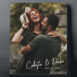 Modern Script Names Couples Photo Wedding Plaque<br><div class="desc">Modern Script Names Couples Photo Wedding Plaque. Change the photo and names to fully customize this design by clicking the edit. Great for anniversaries,  Christmas or wedding gifts.</div>