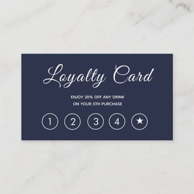 Modern Script Navy Simple Loyalty Card | Zazzle