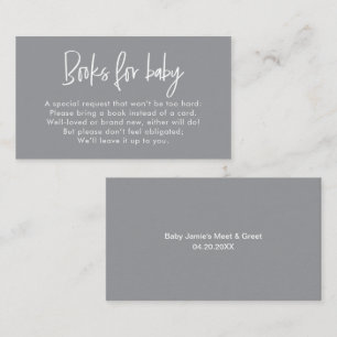 Modern Script Neutral Baby Shower Book Request Enclosure Card