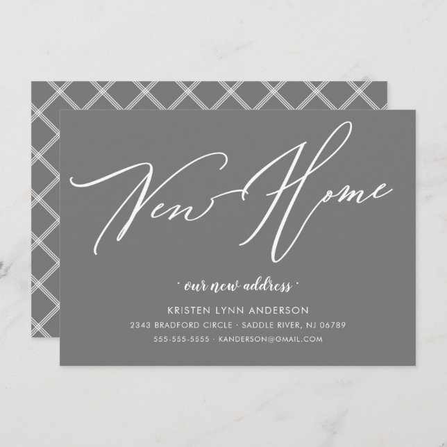 Modern Script New Home Moving Announcement (Front/Back)
