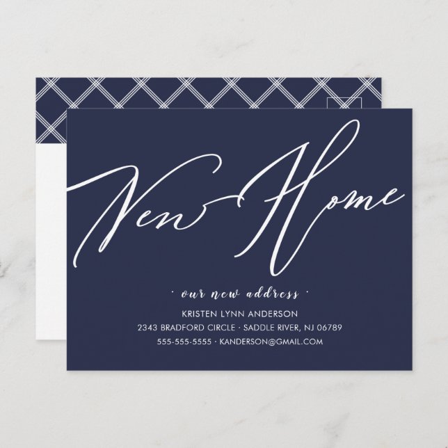 Modern Script New Home Moving Announcement  Postcard (Front/Back)