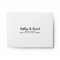 Modern Script Note Card Return Address Envelope Modern Script Note Card Return Address Envelope