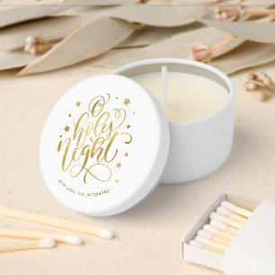 Modern Script O Holy Night Christmas Mini Candle Favors