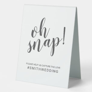 Modern Script Oh Snap Wedding Sign