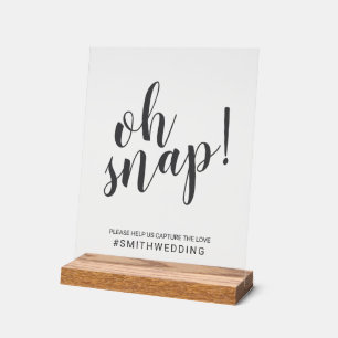 Modern Script Oh Snap Wedding Sign