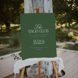 Modern Script Olive Green Bachelorette Welcome Foam Board