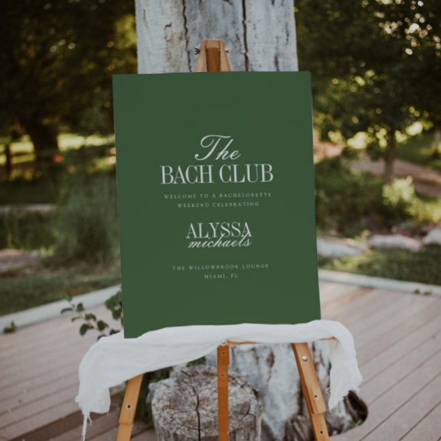 Modern Script Olive Green Bachelorette Welcome Foam Board (Creator Uploaded)