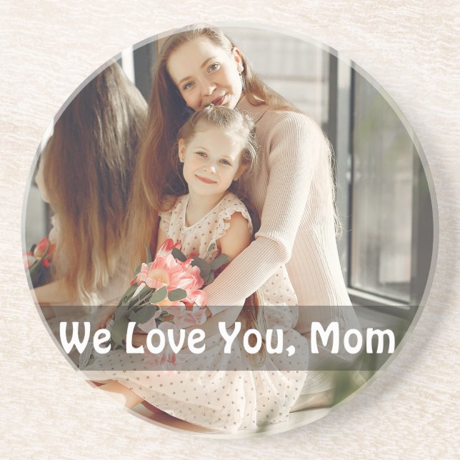  Modern Script Overlay 1 Photo Happy Mothers Day  Coaster (Front)