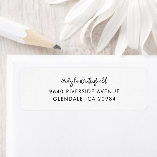 Modern Script Personal Return Address Label (Insitu)