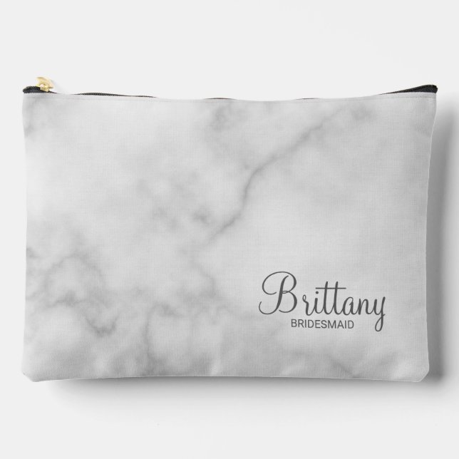 Modern Script Personalized Bridesmaid Accessory Pouch (Front)