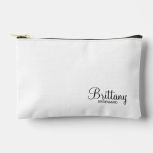 Modern Script Personalized Bridesmaid Accessory Pouch