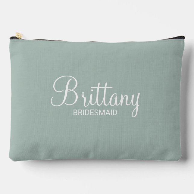 Modern Script Personalized Bridesmaid Accessory Pouch (Front)