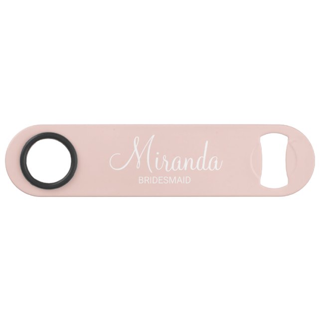Modern Script Personalized Bridesmaid Bar Key (Front (Horizontal))