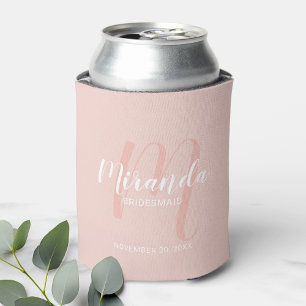 Modern Script Personalized Bridesmaid Can Cooler