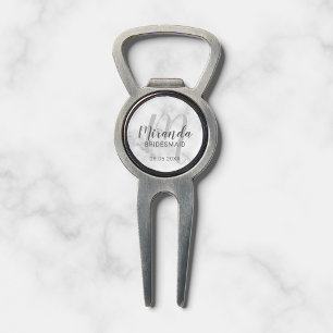 Modern Script Personalized Bridesmaid Divot Tool