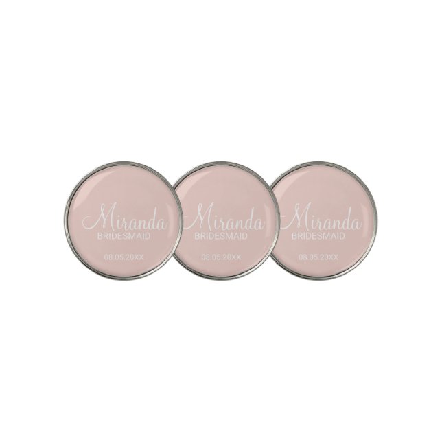 Modern Script Personalized Bridesmaid Golf Ball Marker (3 Up)