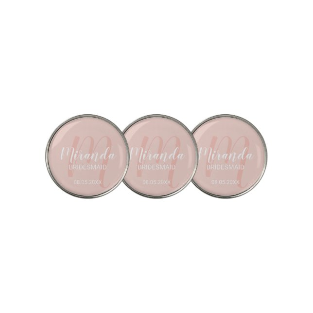 Modern Script Personalized Bridesmaid Golf Ball Marker (3 Up)