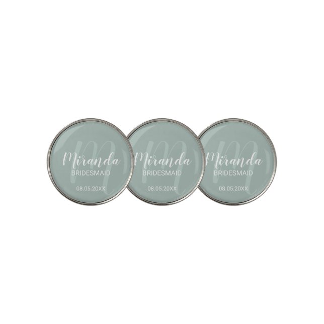 Modern Script Personalized Bridesmaid Golf Ball Marker (3 Up)