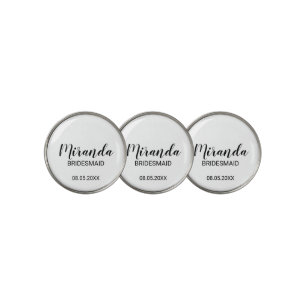 Modern Script Personalized Bridesmaid Golf Ball Marker