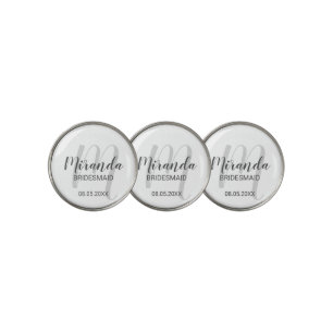 Modern Script Personalized Bridesmaid Golf Ball Marker